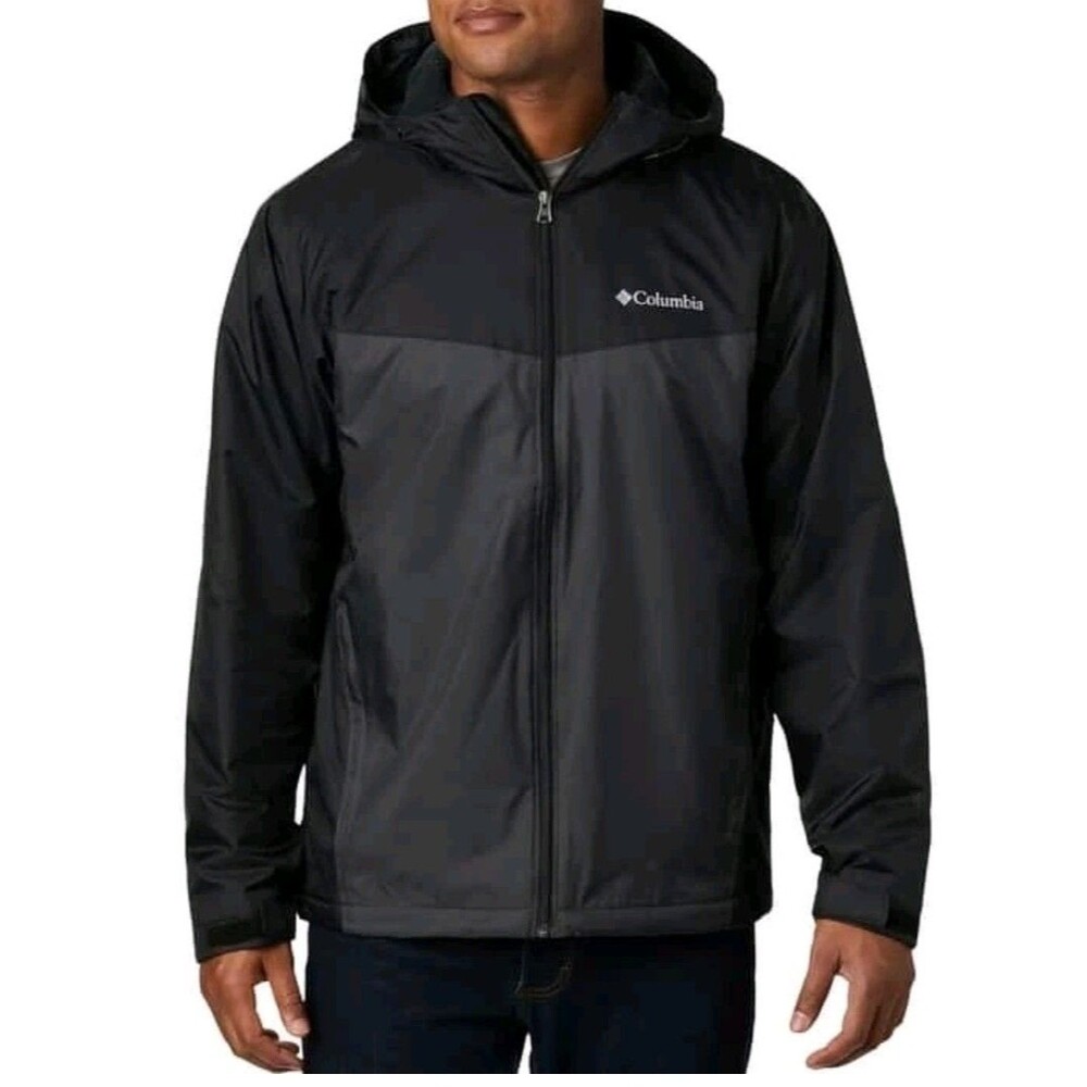 NEW Columbia Glennaker Lake Rain Jacket Men's Size 2XL Black Grey Waterproof